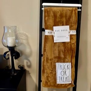 Rae Dunn Plush Throw With Patch